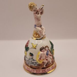 Vintage Italian Capodimonte Hand-Painted Porcelain Bell